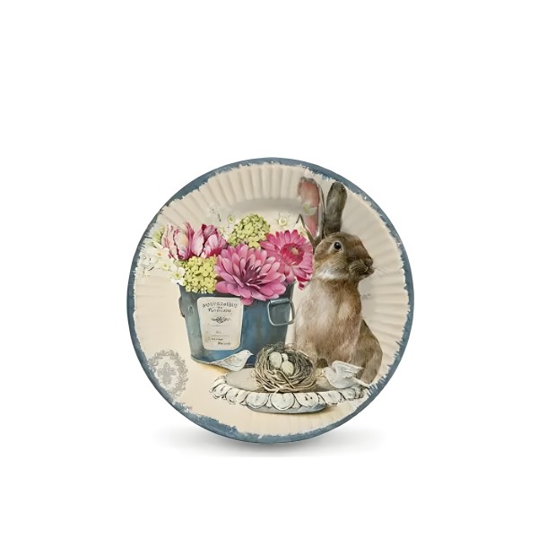 conjunto 6 pratos raso bunny vintage