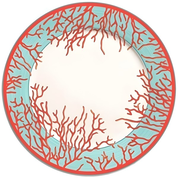 conjunto 6 pratos raso coral