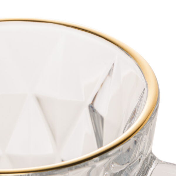 jarra de vidro com fio de ouro diamond